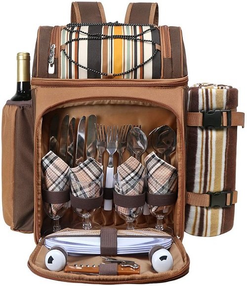 backpack picnic set for 4